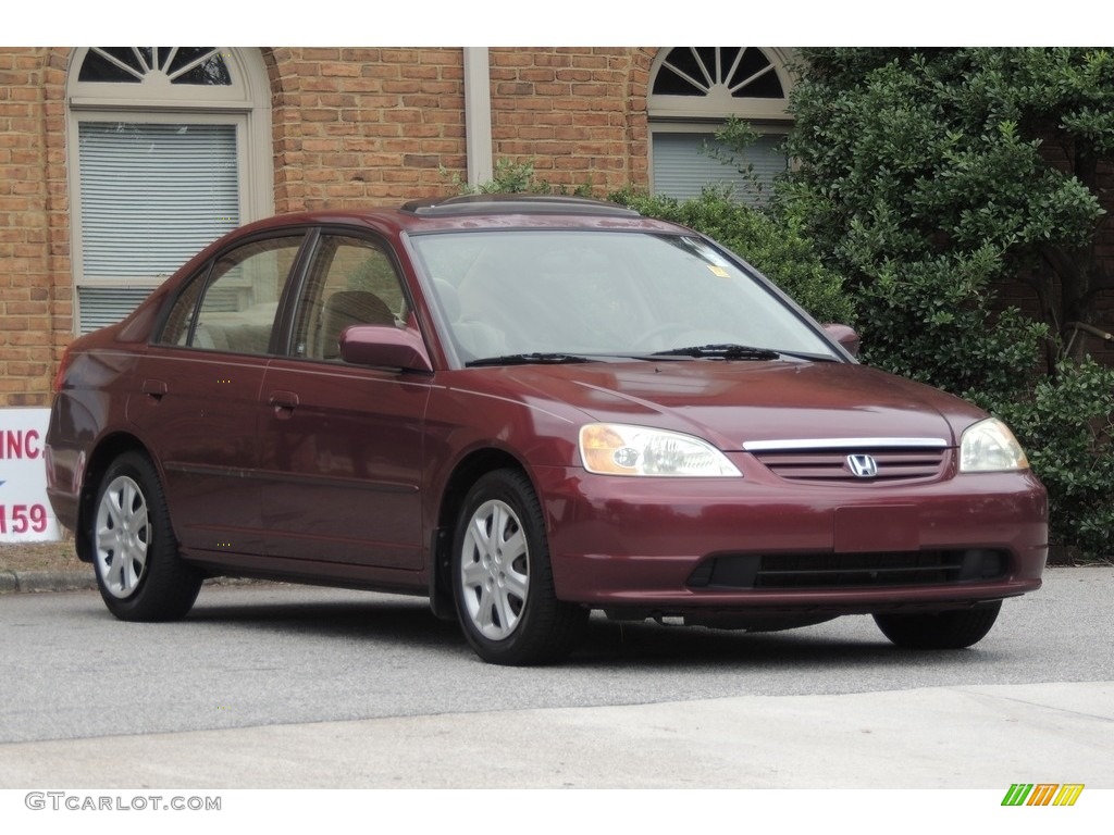 2003 Civic EX Sedan - Radiant Ruby Pearl / Ivory photo #3