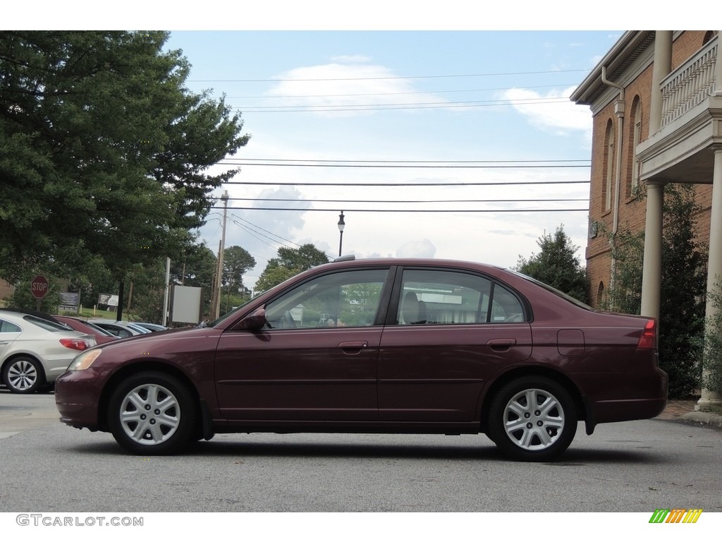 2003 Civic EX Sedan - Radiant Ruby Pearl / Ivory photo #4