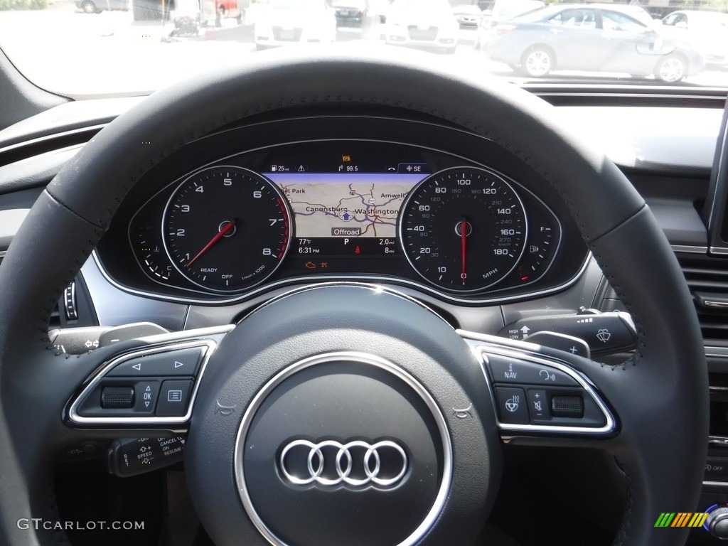 2017 Audi A7 3.0 TFSI Premium Plus quattro Black Steering Wheel Photo #114746181