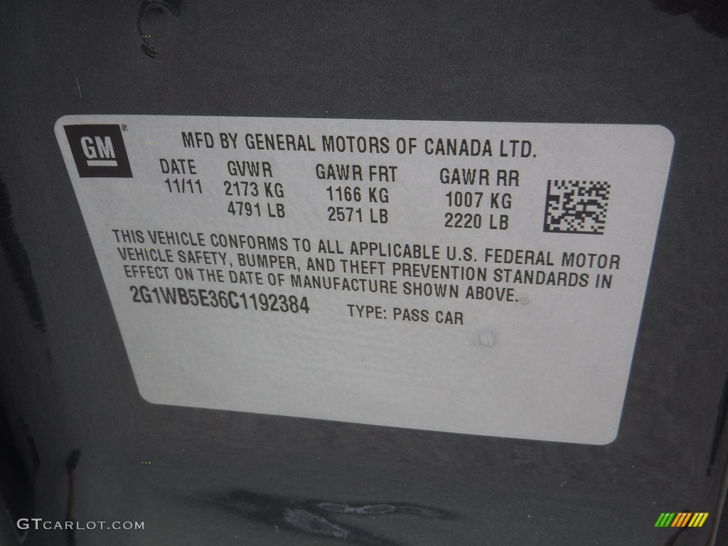 2012 Impala LT - Ashen Gray Metallic / Gray photo #29