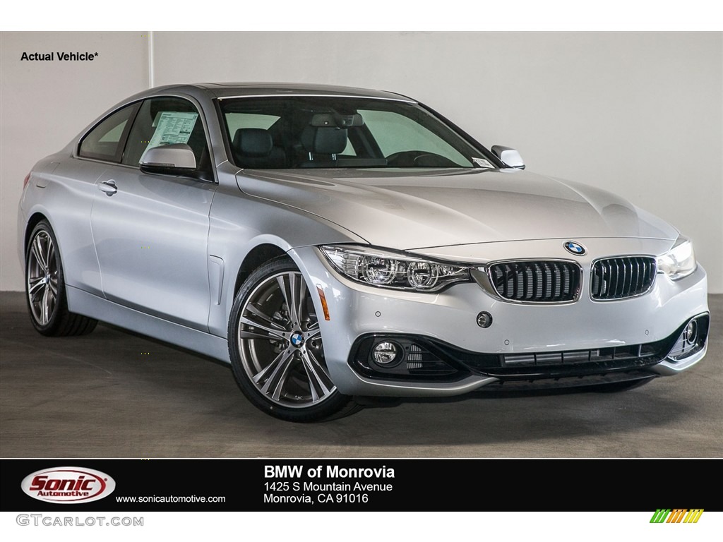 2016 4 Series 428i Coupe - Glacier Silver Metallic / Black photo #1