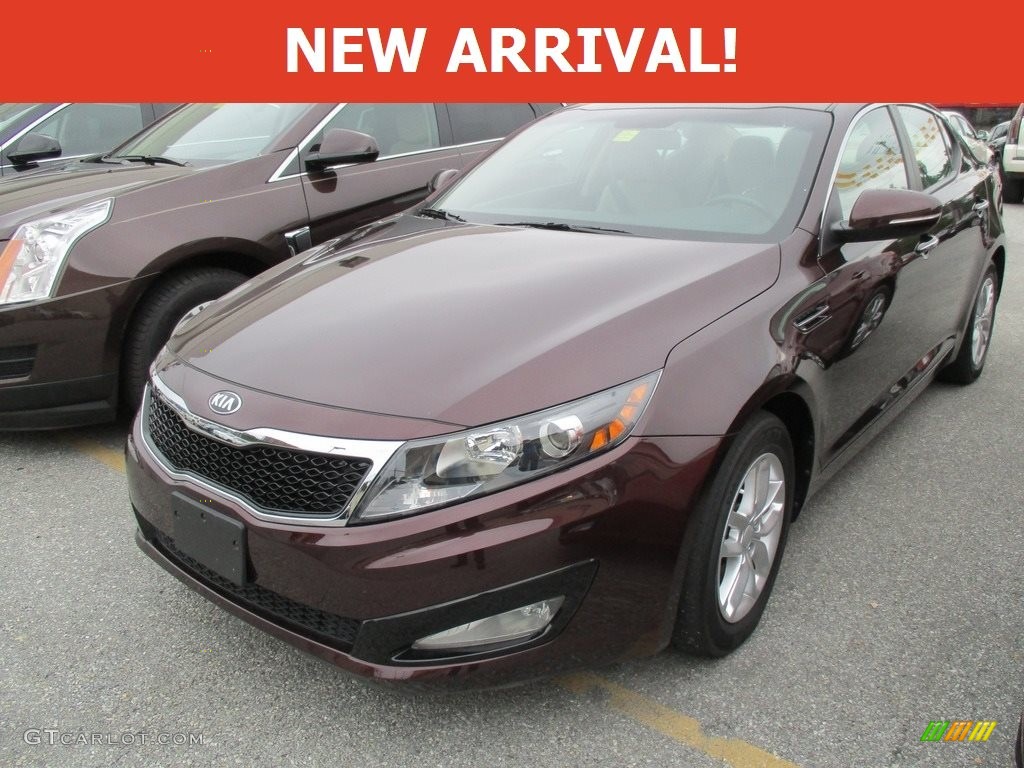 2013 Optima LX - Dark Cherry Pearl Metallic / Beige photo #1