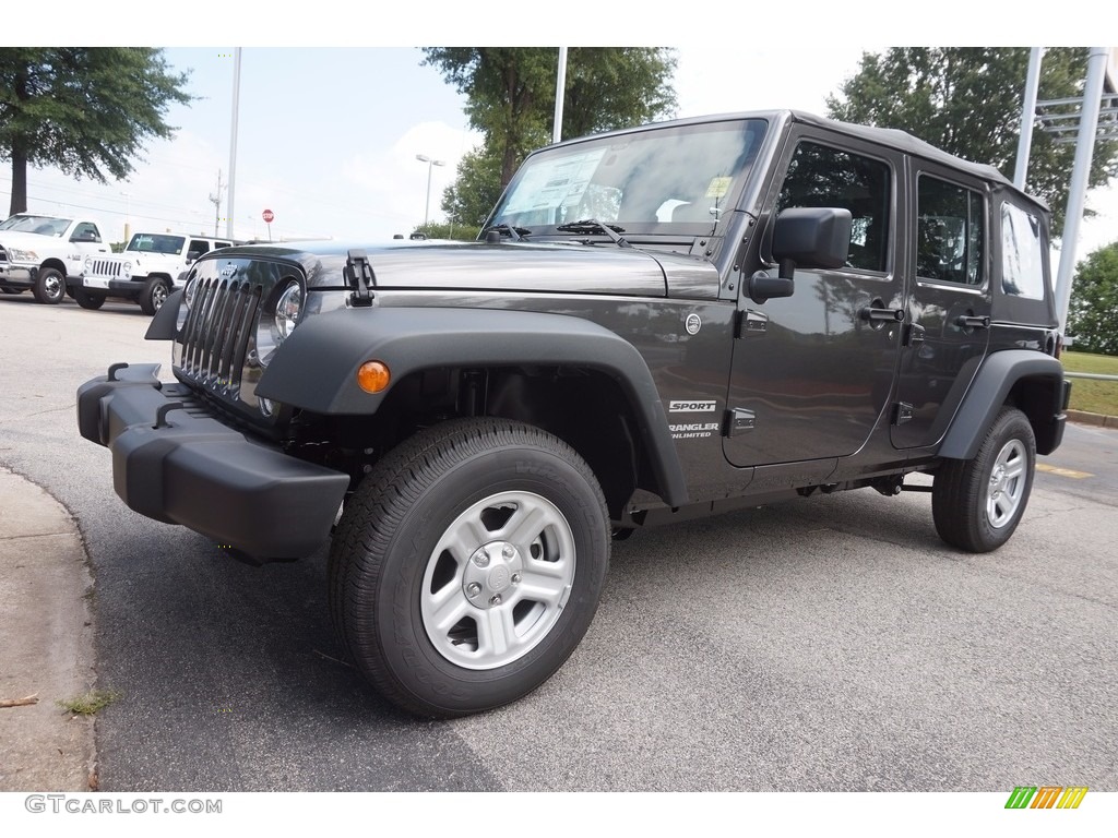 2016 Wrangler Unlimited Sport 4x4 - Granite Crystal Metallic / Black photo #1