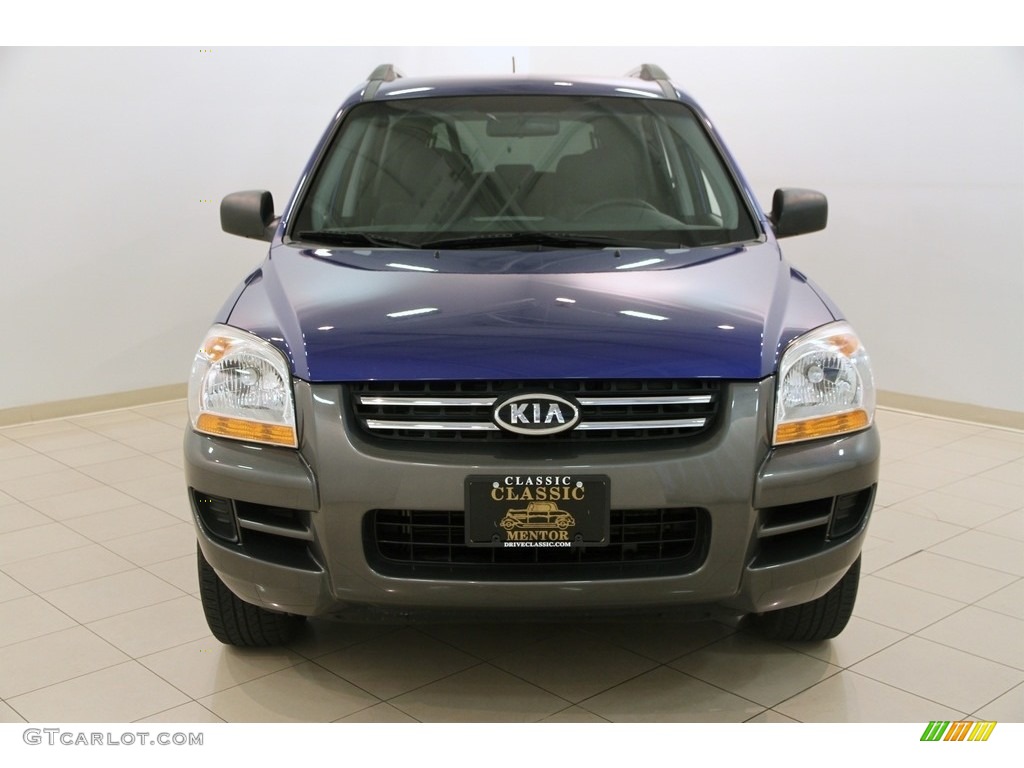 2008 Sportage LX V6 4x4 - Smart Blue Metallic / Black photo #2