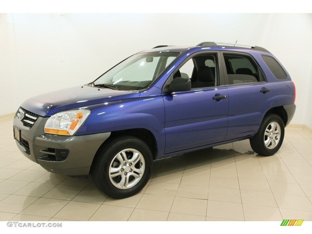 2008 Sportage LX V6 4x4 - Smart Blue Metallic / Black photo #3