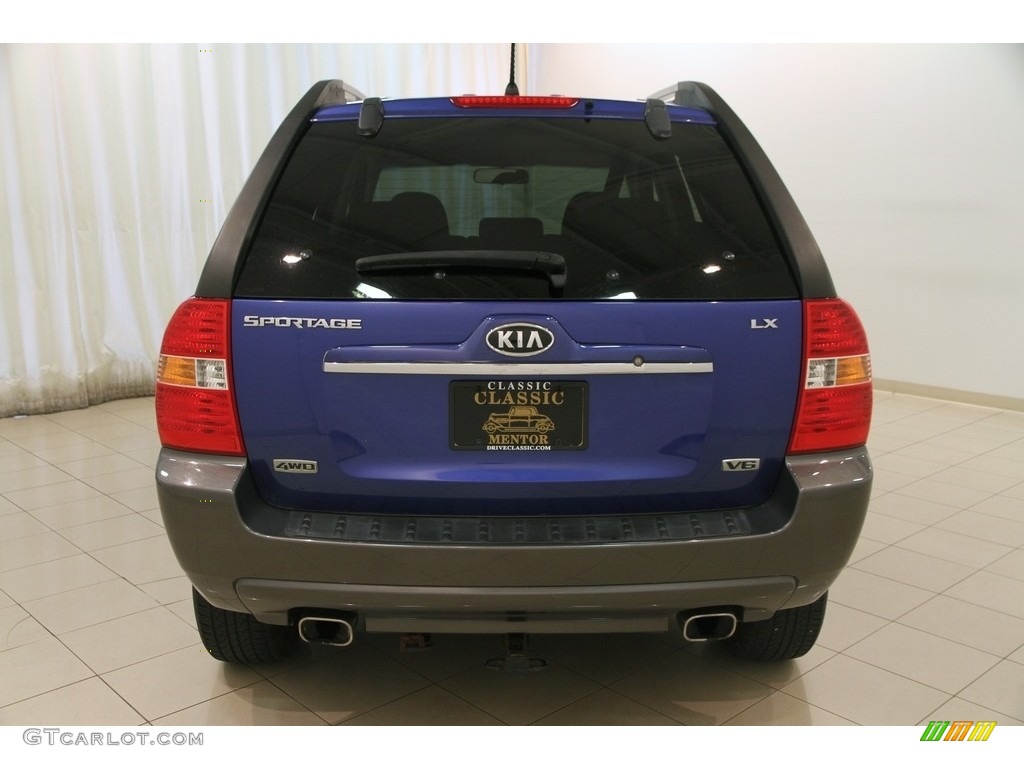2008 Sportage LX V6 4x4 - Smart Blue Metallic / Black photo #13