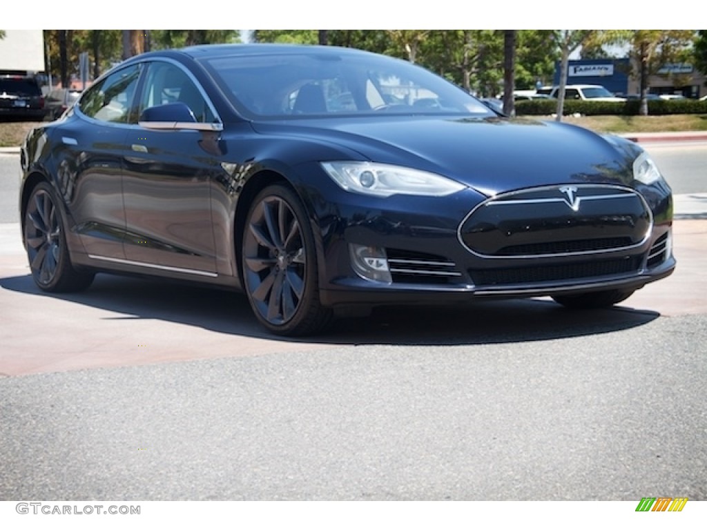 Blue Metallic 2013 Tesla Model S P85 Performance Exterior Photo #114766943