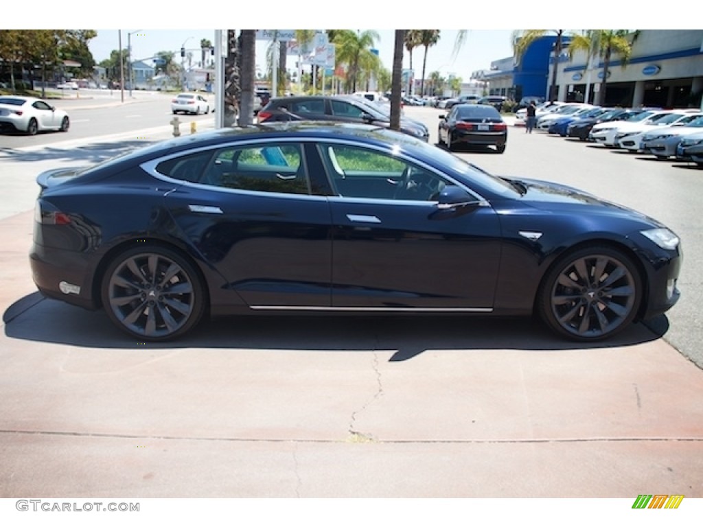 2013 Model S P85 Performance - Blue Metallic / Black photo #12