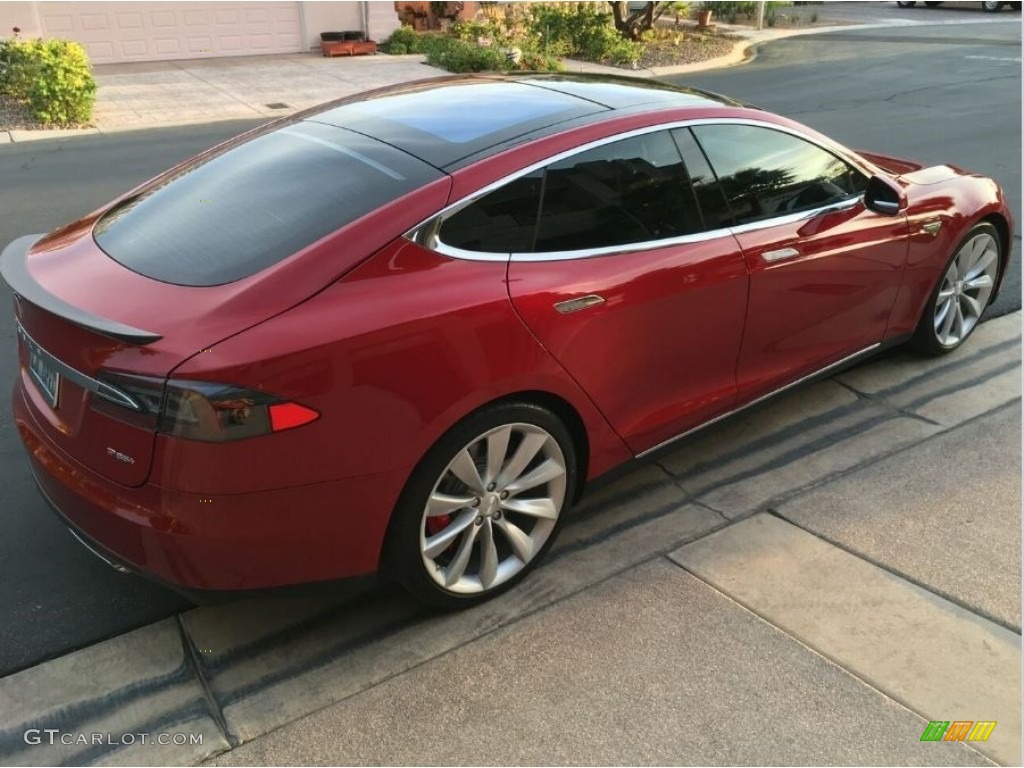 Red Multi-Coat 2014 Tesla Model S P85D Performance Exterior Photo #114769508