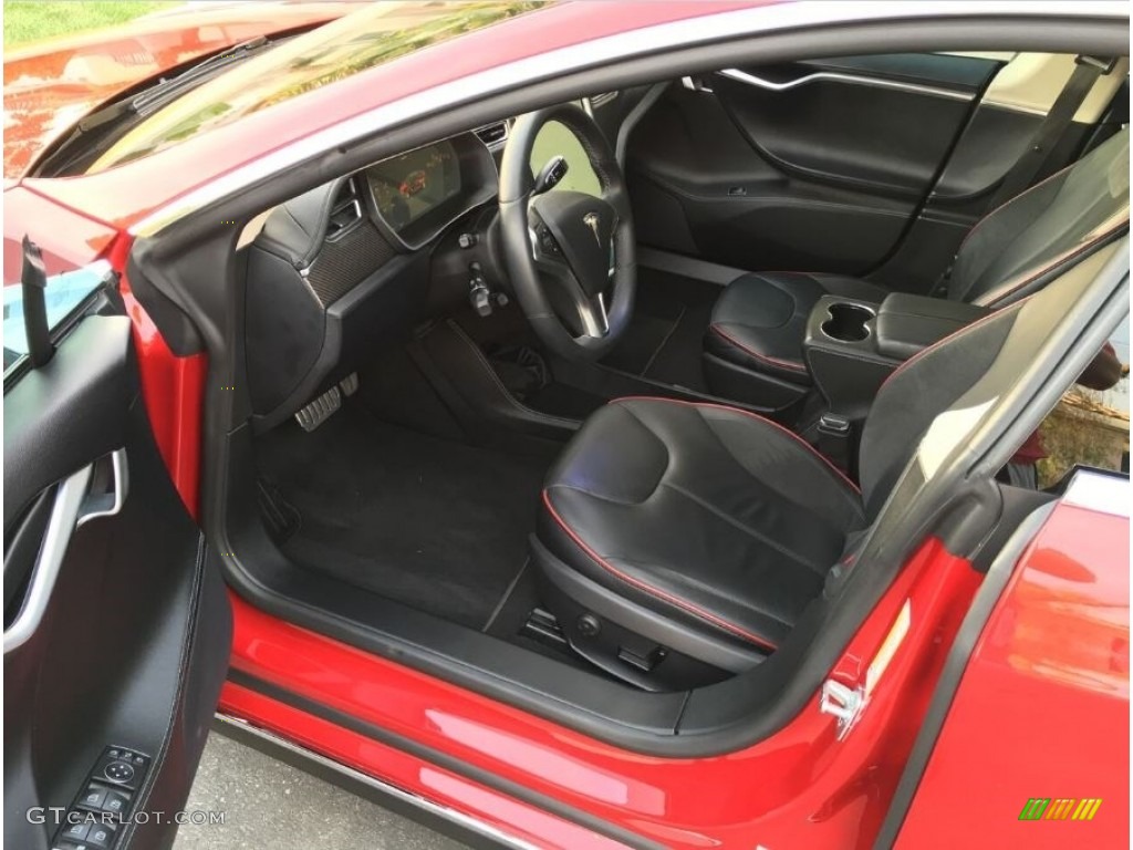 Black Interior 2014 Tesla Model S P85D Performance Photo #114769535