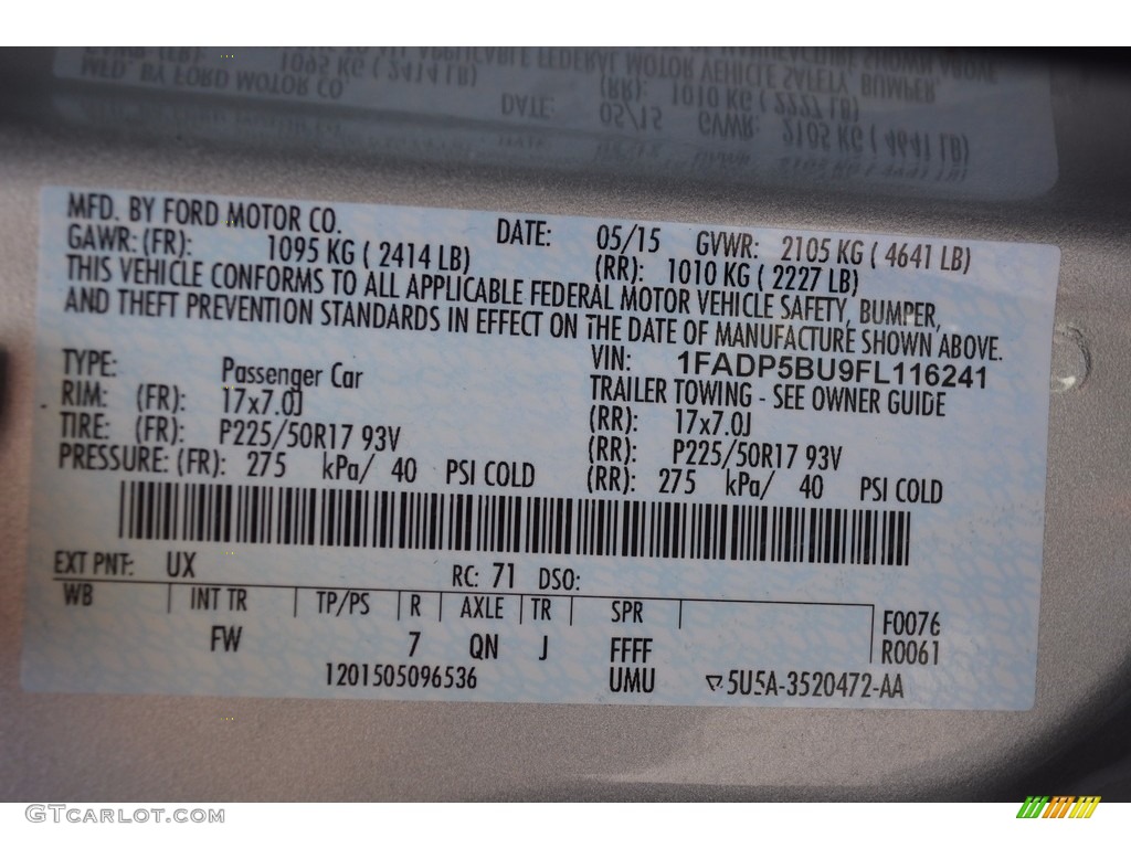 2015 C-Max Hybrid SEL - Ingot Silver Metallic / Charcoal Black photo #10