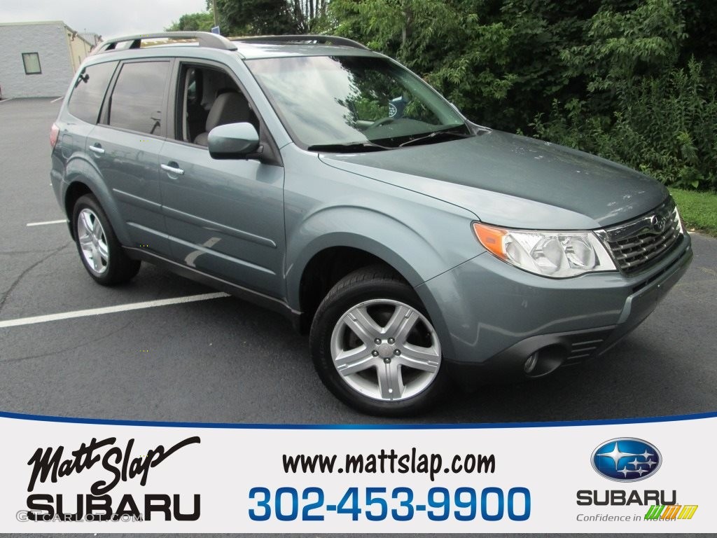 2009 Forester 2.5 X Limited - Sage Green Metallic / Platinum photo #1