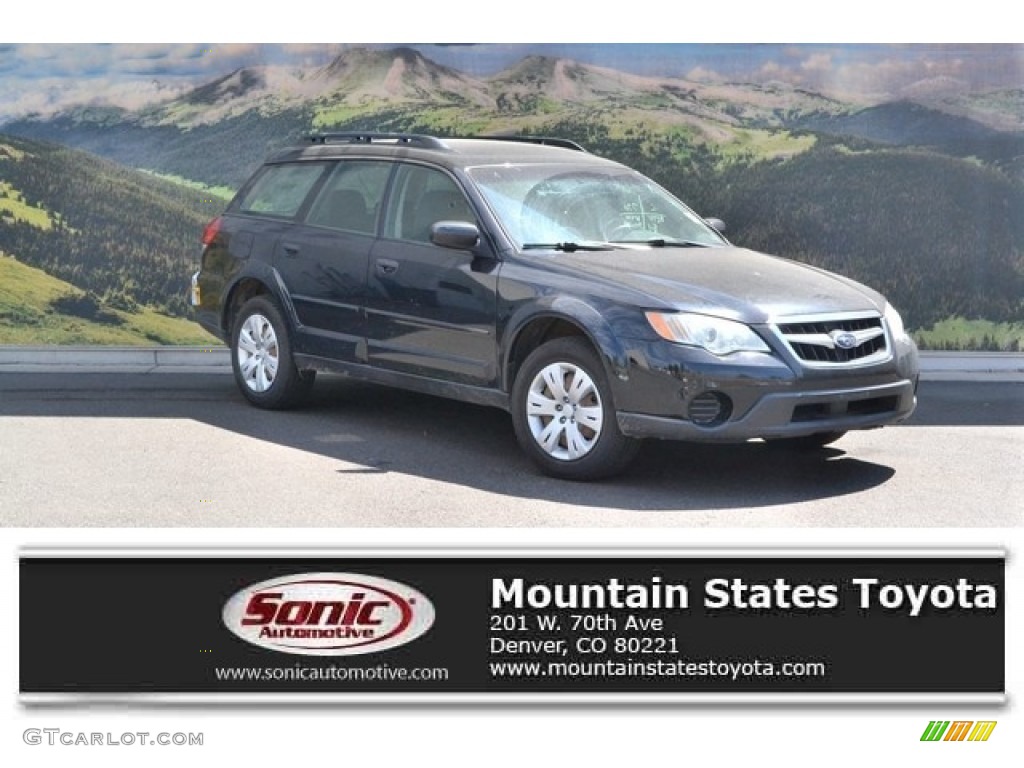 2008 Outback 2.5i Wagon - Obsidian Black Pearl / Off Black photo #1