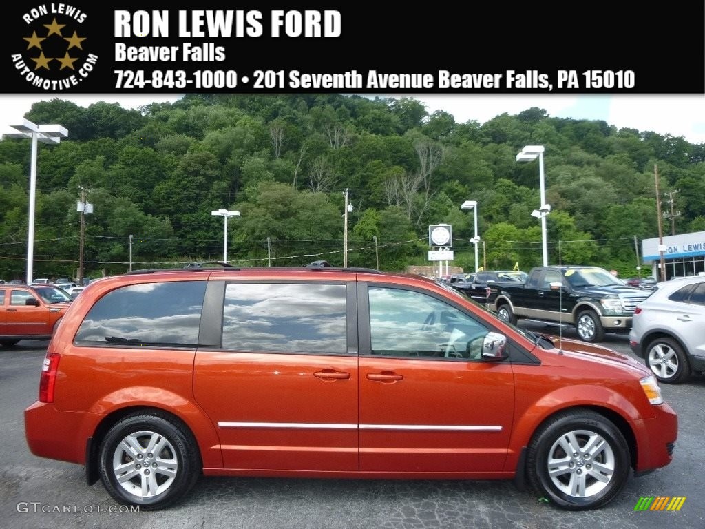 2008 Grand Caravan SXT - Sunburst Orange Pearl / Medium Slate Gray/Light Shale photo #1