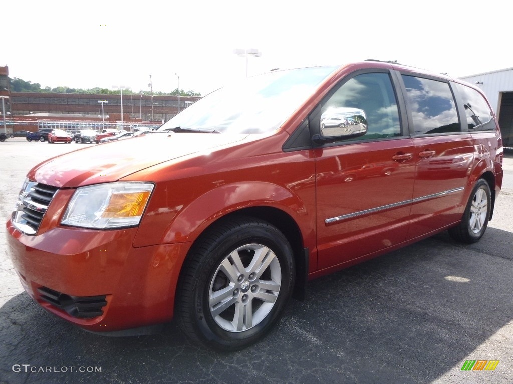 2008 Grand Caravan SXT - Sunburst Orange Pearl / Medium Slate Gray/Light Shale photo #6