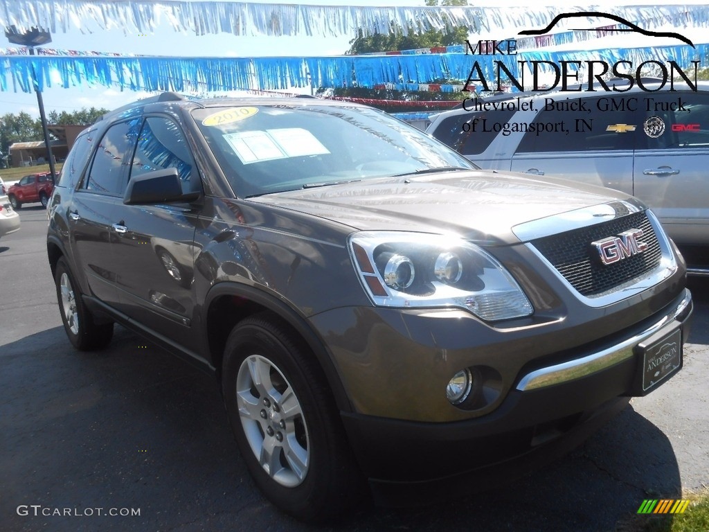 2010 Acadia SLE AWD - Medium Brown Metallic / Ebony photo #1