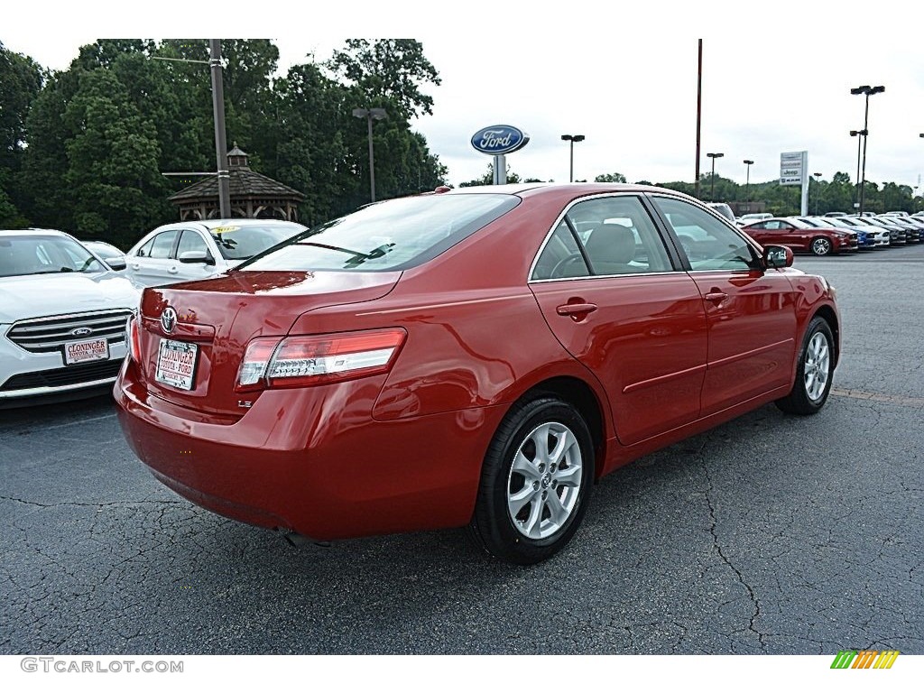 2011 Camry LE - Barcelona Red Metallic / Ash photo #3