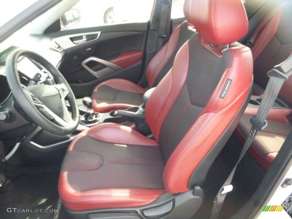 2012 Veloster  - Century White / Black/Red photo #13
