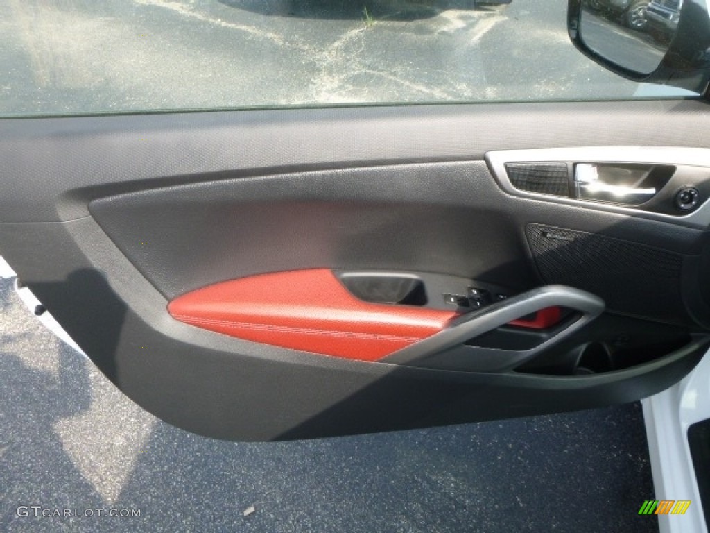 2012 Veloster  - Century White / Black/Red photo #14