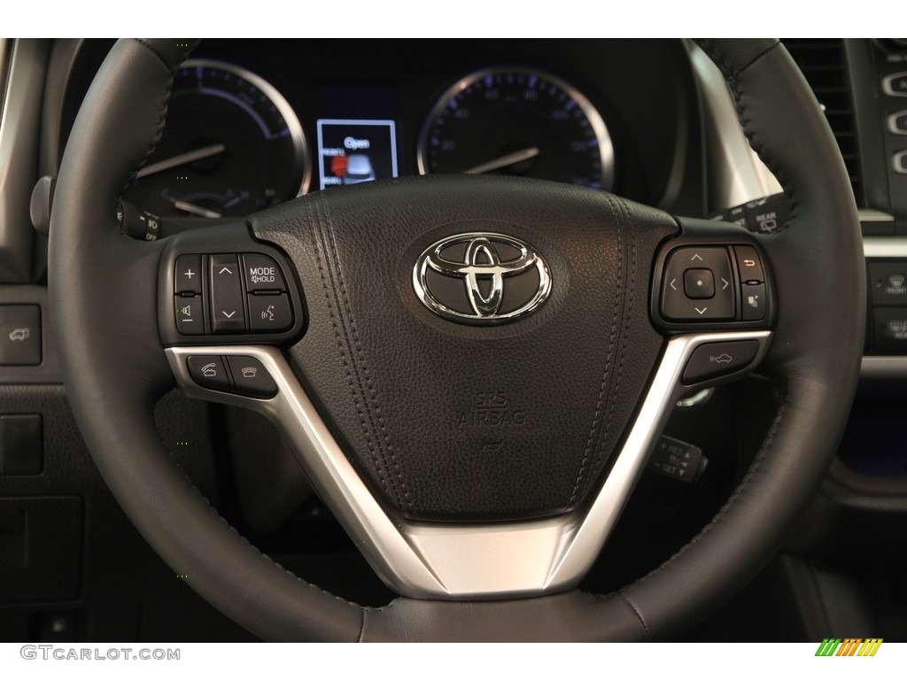 2016 Toyota Highlander Hybrid Limited Platinum AWD Black Steering Wheel Photo #114835121