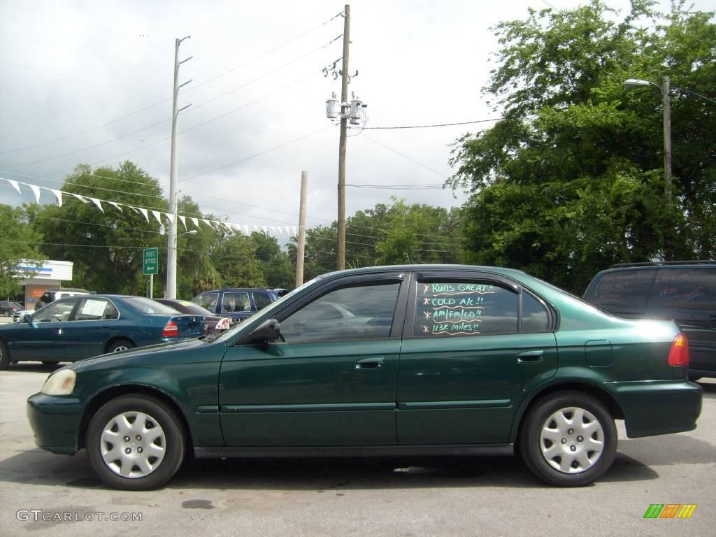 1999 Civic VP Sedan - Clover Green Pearl / Beige photo #6