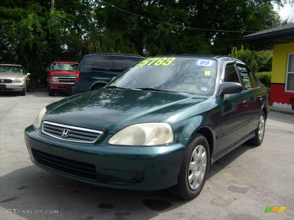 1999 Civic VP Sedan - Clover Green Pearl / Beige photo #7