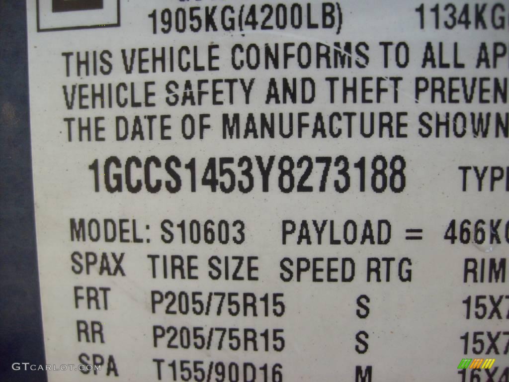 2000 S10 LS Regular Cab - Indigo Blue Metallic / Medium Gray photo #14