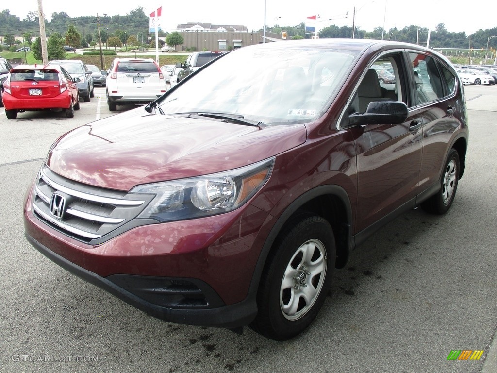 2013 CR-V LX AWD - Basque Red Pearl II / Gray photo #7