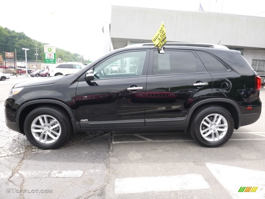 2014 Sorento LX AWD - Ebony Black / Black photo #2