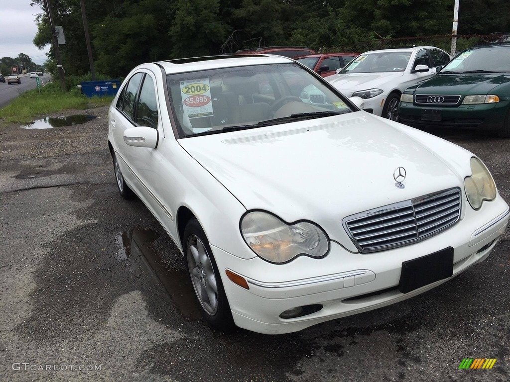 2004 C 240 4Matic Sedan - Alabaster White / Java photo #12