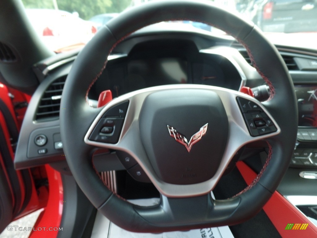 2017 Chevrolet Corvette Grand Sport Coupe Adrenaline Red Steering Wheel Photo #114862329