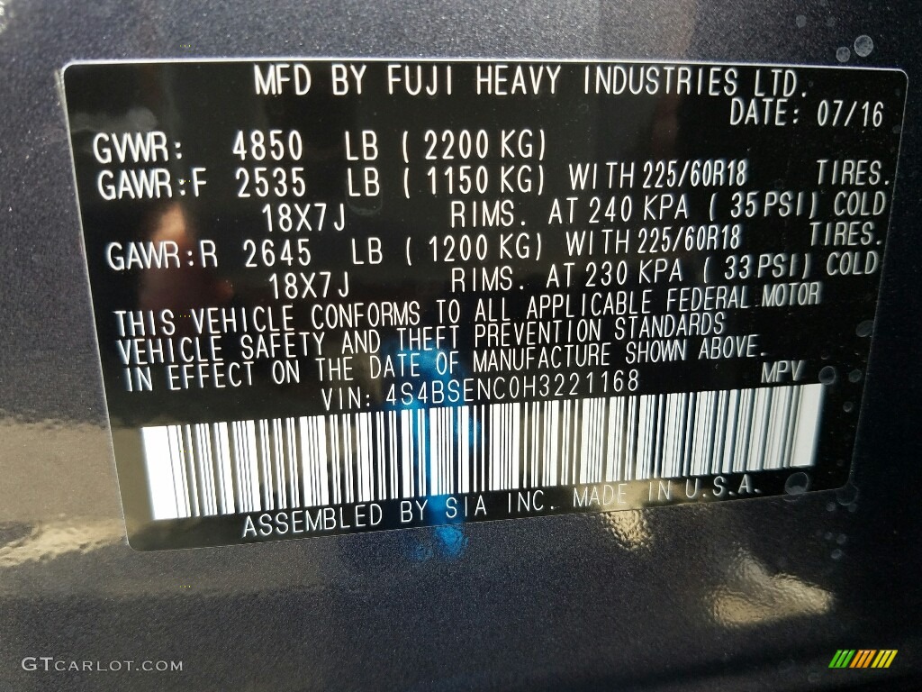 2017 Outback 3.6R Limited - Carbide Gray Metallic / Slate Black photo #10