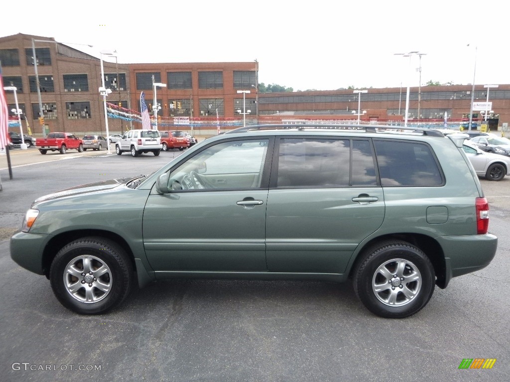 2007 Highlander V6 4WD - Oasis Green Pearl / Ivory Beige photo #6