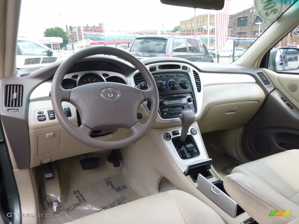 2007 Highlander V6 4WD - Oasis Green Pearl / Ivory Beige photo #13