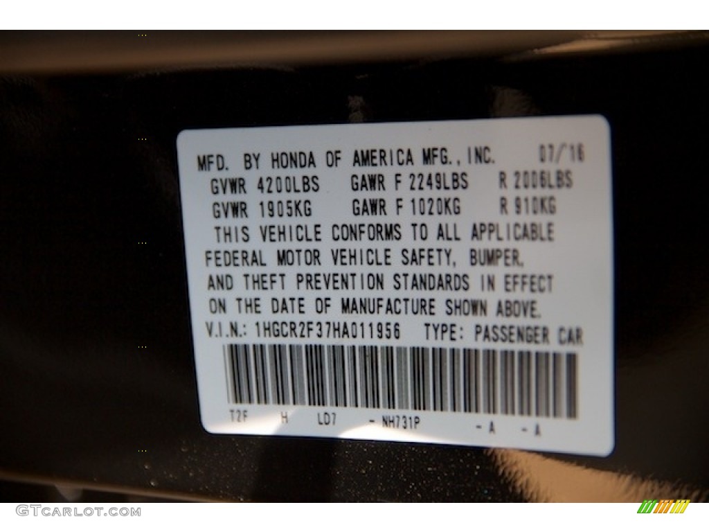2017 Accord LX Sedan - Crystal Black Pearl / Black photo #14