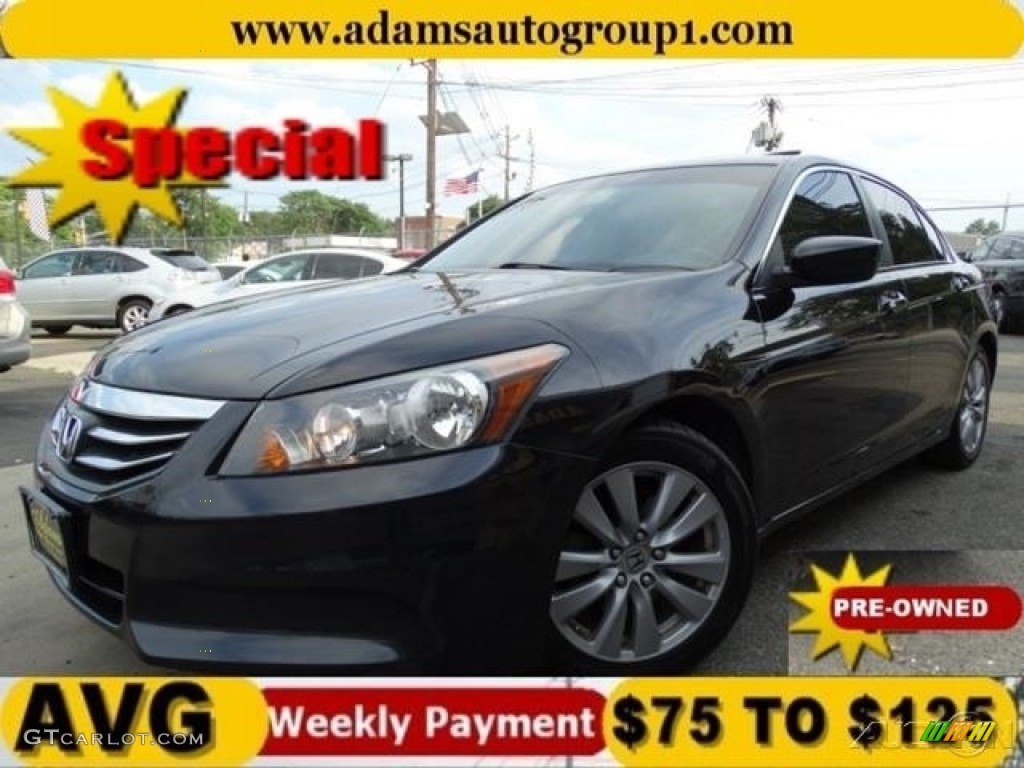 2011 Accord EX Sedan - Crystal Black Pearl / Black photo #1