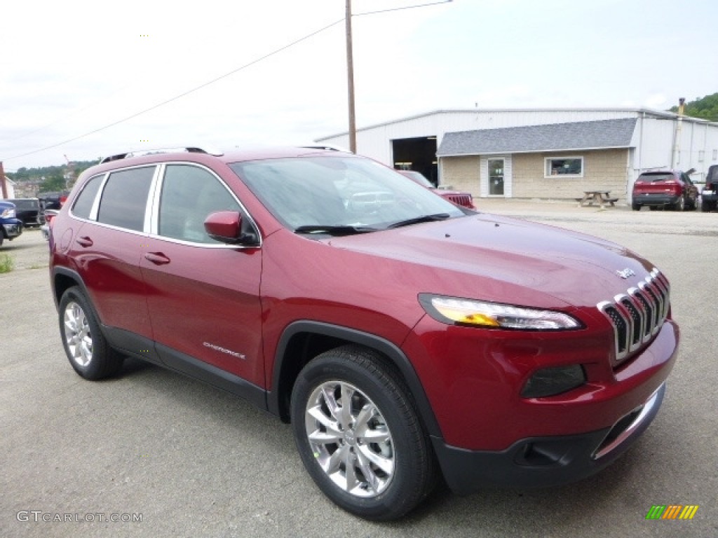 Deep Cherry Red Crystal Pearl 2017 Jeep Cherokee Limited 4x4 Exterior Photo #114887195