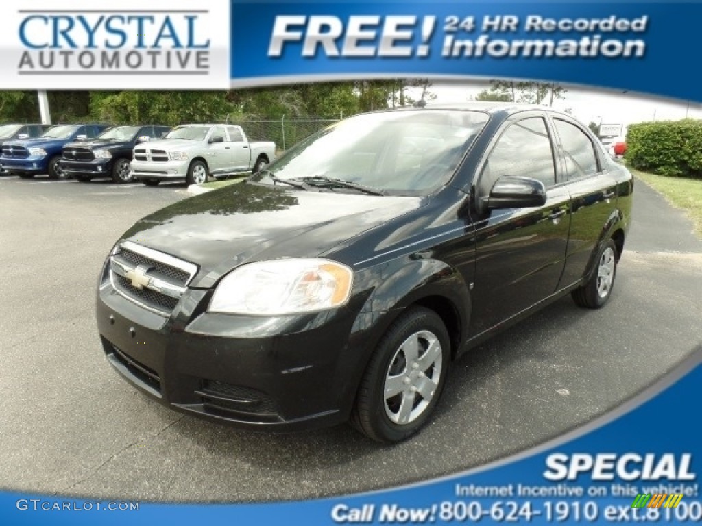 2009 Aveo LT Sedan - Black Granite Metallic / Charcoal photo #1
