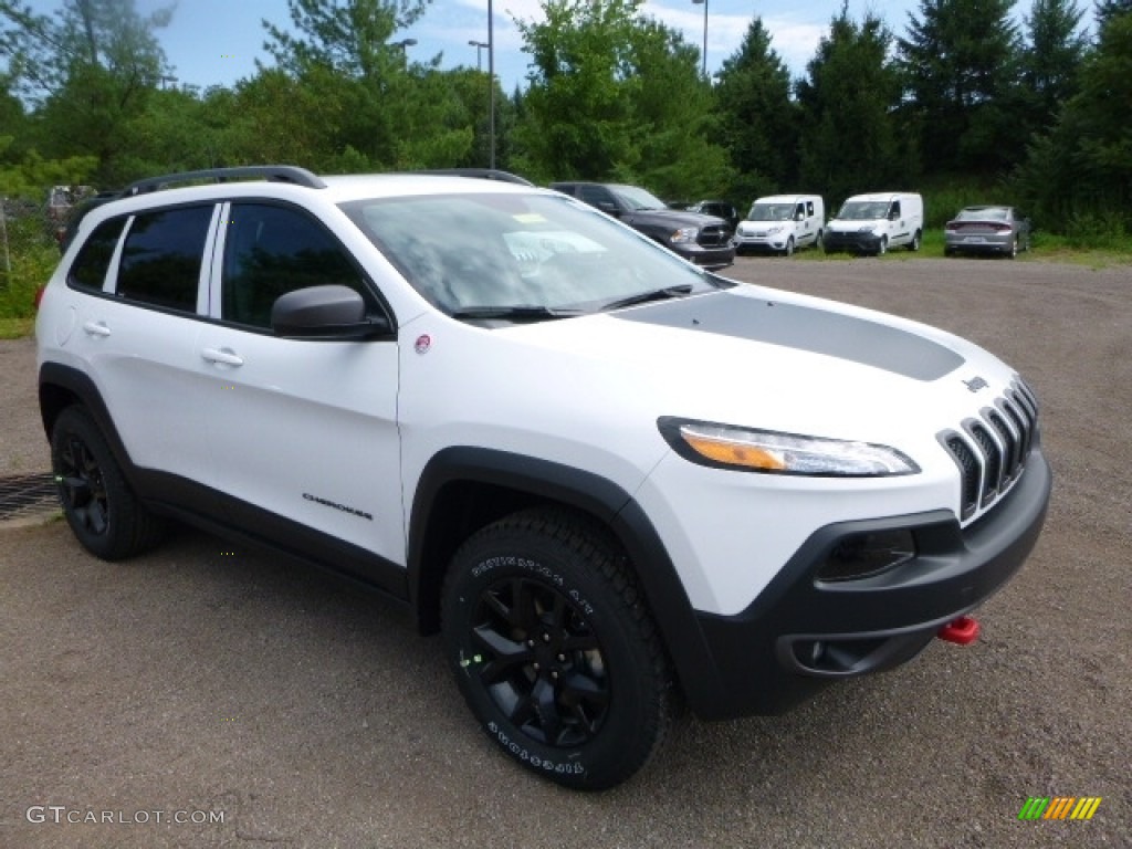 Bright White 2017 Jeep Cherokee Trailhawk 4x4 Exterior Photo #114906695