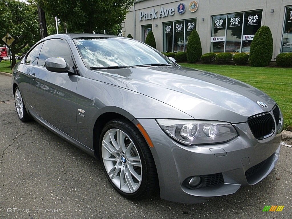 2011 3 Series 335i xDrive Coupe - Space Gray Metallic / Oyster/Black Dakota Leather photo #7