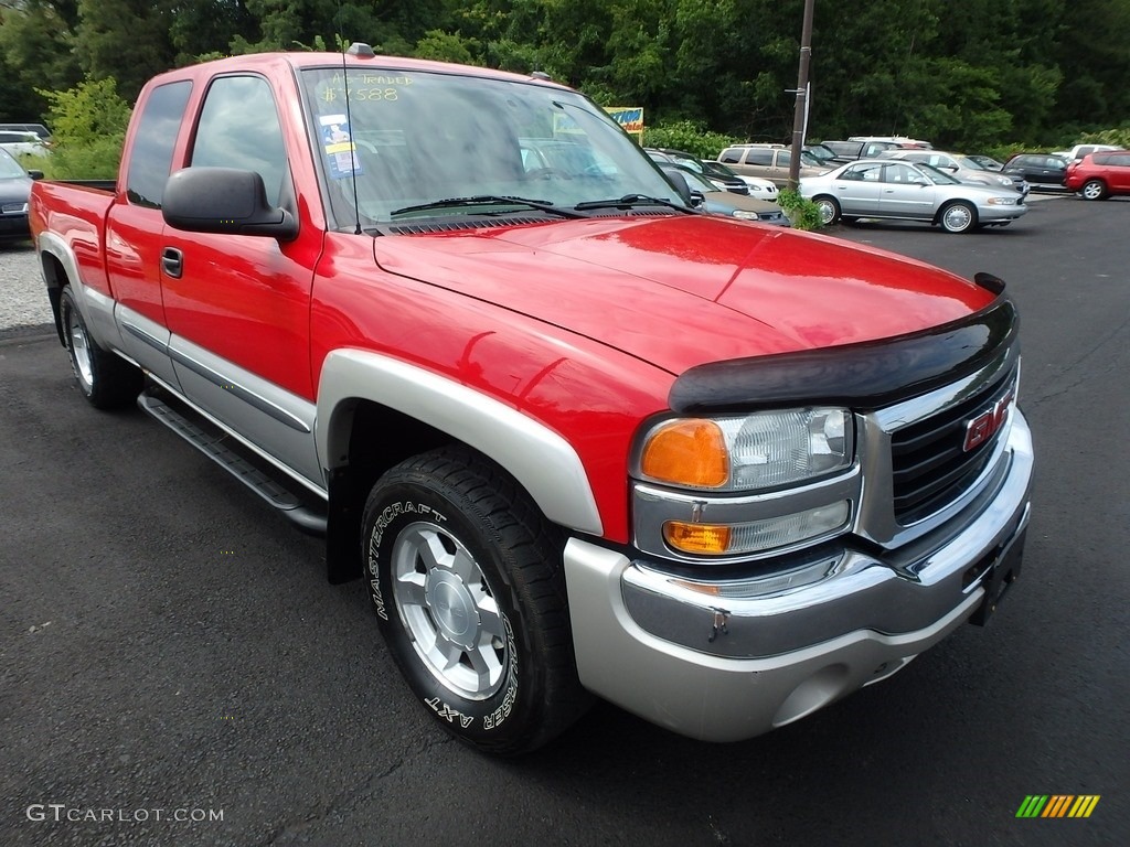 2004 Sierra 1500 SLE Extended Cab 4x4 - Sport Red Metallic / Dark Pewter photo #5