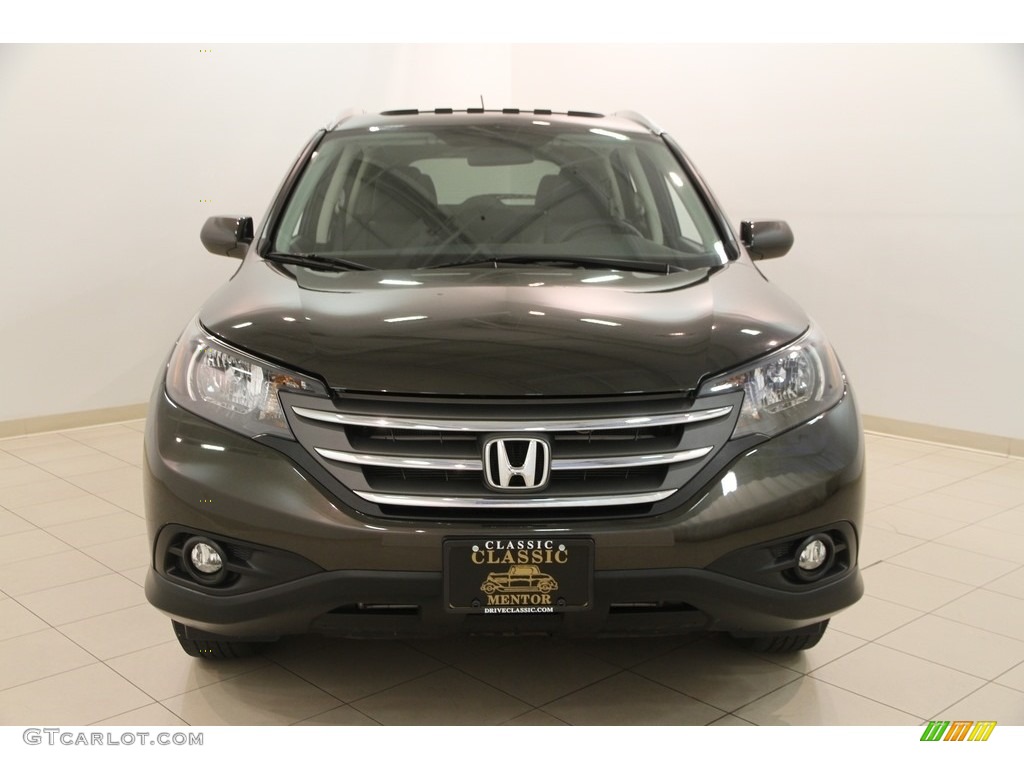 2013 CR-V EX-L AWD - Kona Coffee Metallic / Black photo #2