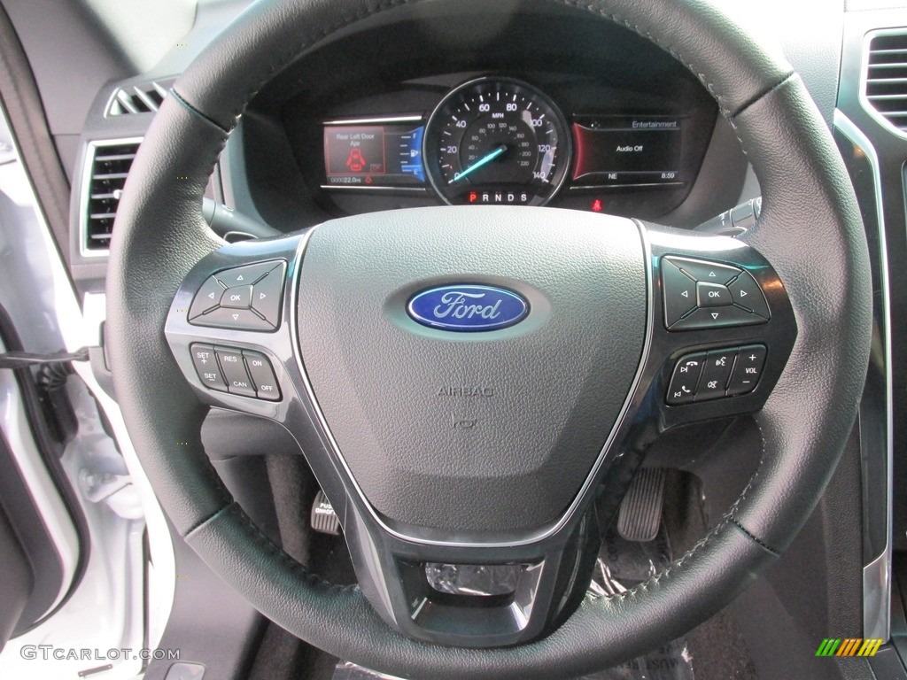 2017 Ford Explorer Limited Ebony Black Steering Wheel Photo #114935692