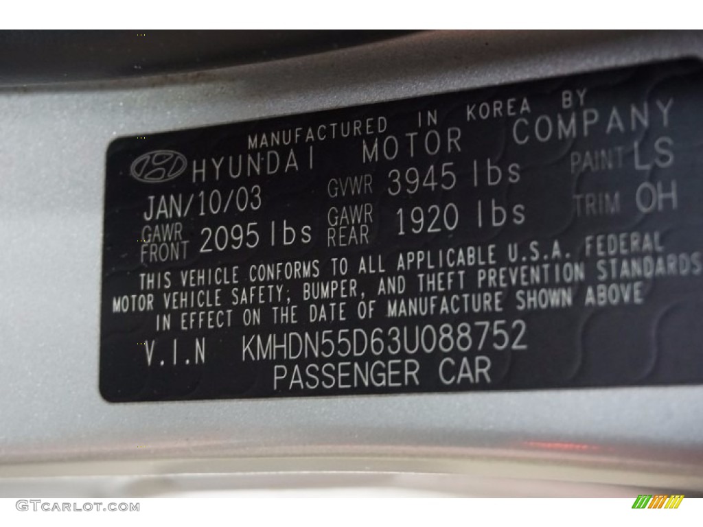 2003 Elantra GT Hatchback - Silver Pewter / Dark Gray photo #14