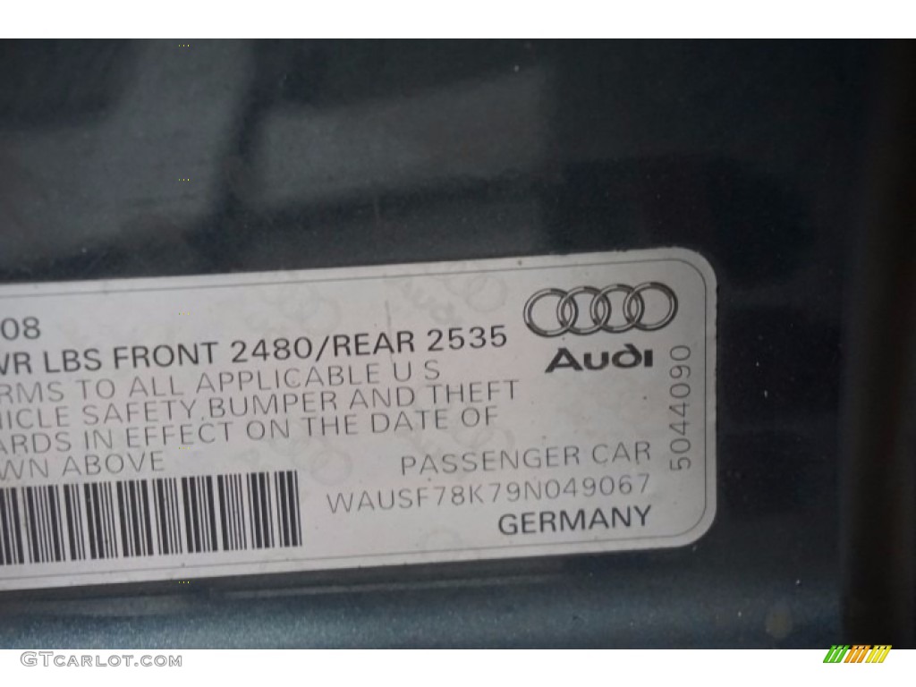 2009 A4 2.0T Premium quattro Sedan - Meteor Grey Pearl Effect / Black photo #15