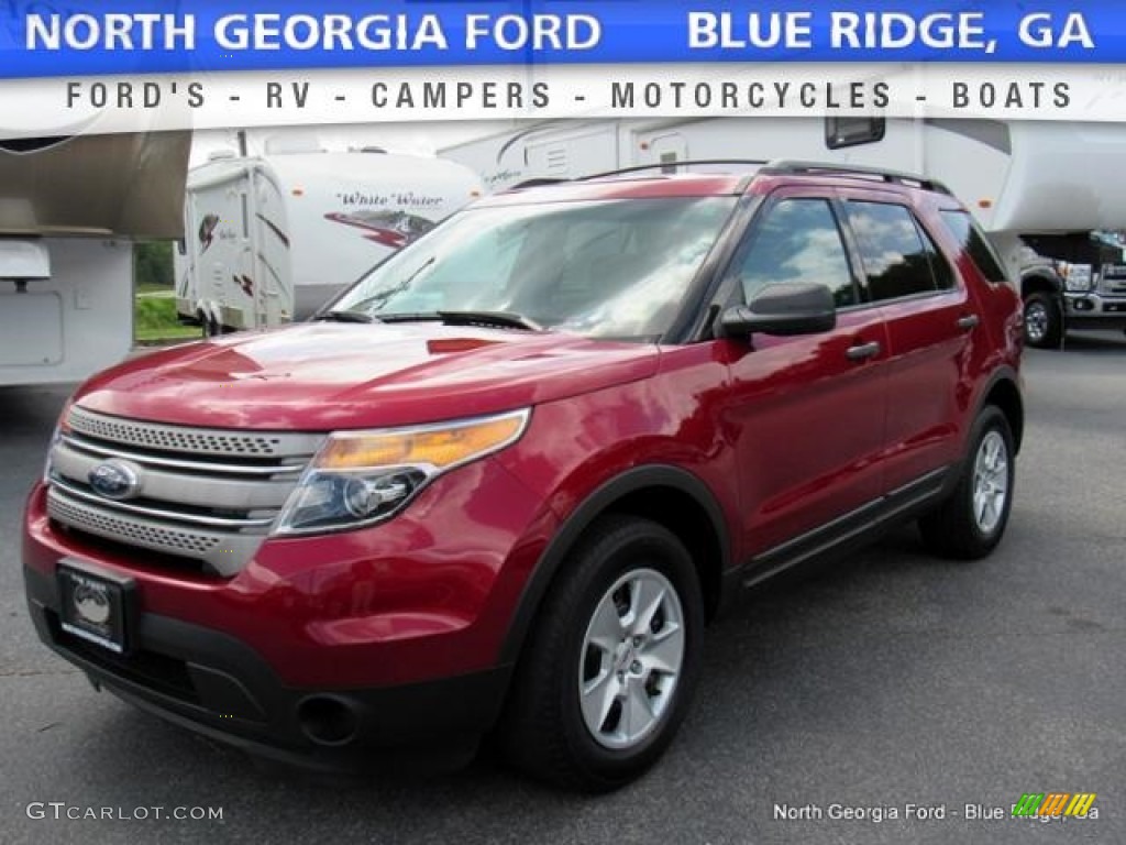 2013 Explorer 4WD - Ruby Red Metallic / Medium Light Stone photo #1