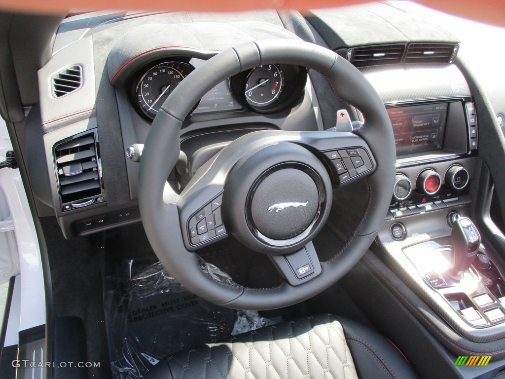 2017 F-TYPE SVR AWD Convertible - Glacier White / SVR Quilted Jet W/Red Stitching photo #14