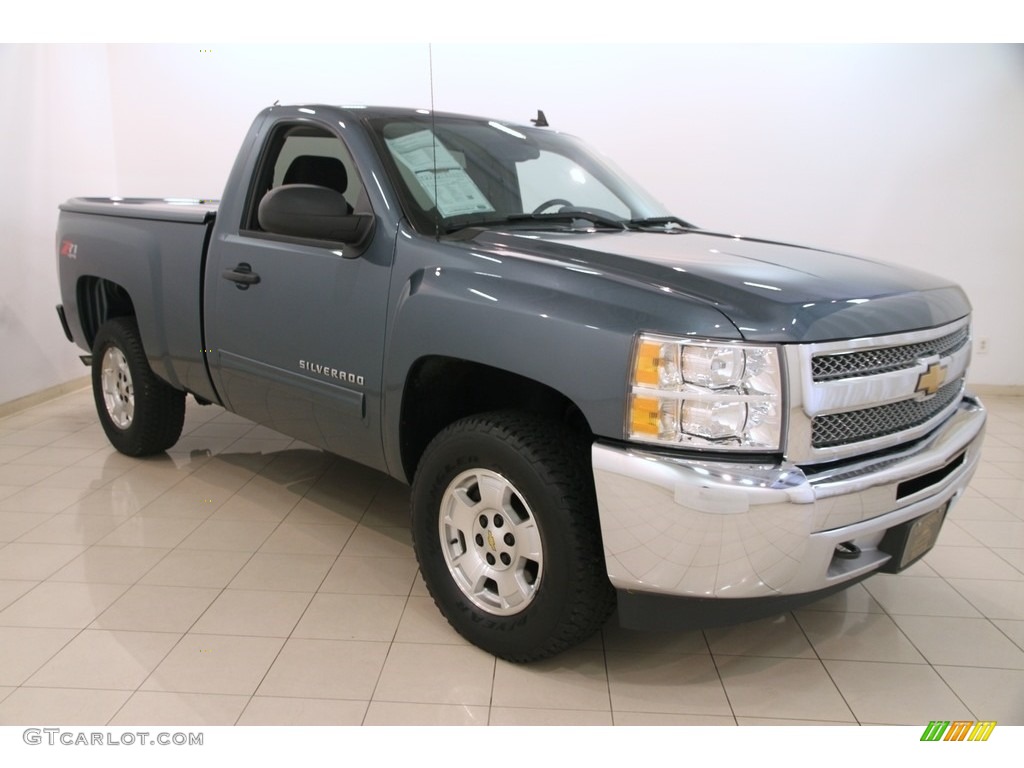 2013 Silverado 1500 LT Regular Cab 4x4 - Blue Granite Metallic / Ebony photo #1