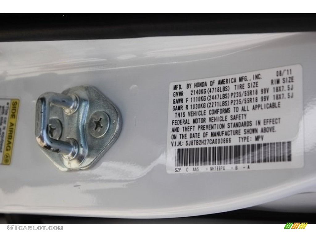 2012 RDX  - Bellanova White Pearl / Taupe photo #43