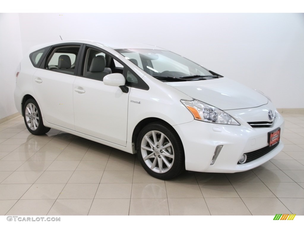2012 Prius v Five Hybrid - Blizzard White Pearl / Misty Gray photo #1